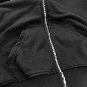 Custom Design Oversized Custom Full Face <b>Zip</b> <b>up</b> <b>Hoodie</b>, Plus Size Plain <b>Black</b> Cotton 3D Puff Print Men'S <b>Hoodie</b> - Product Image 3