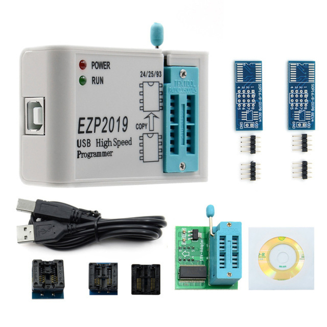EZP2019 EZP2019+ USB High-speed SPI Programmer Support24 25 93 EEPROM 25 Flash BIOS Chip+5 Socket Full Set