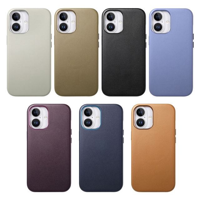 Original Leather Phone Case with Wireless Charging Strong Magnetic Back Cover for IPone 17 AIR 16 Pro Max 15 14 13 Coque