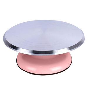 Base antideslizante profesional reutilizable de 12 pulgadas, plato giratorio de decoración de pasteles de aleación de aluminio para cocina para hornear - Product Image 1