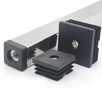 Square Chair Leg Floor Protector, Furniture Leg Protectors, Plastic Plugs Square Tubing End Cap with M8 Thread