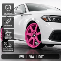 Velg Tempa Monoblock Custom 6061-T6 18 19 20 Inch 5 Palang Warna Pink Metalik dengan Pelek Dalam Alloy untuk BMW Audi Mercedes Benz
