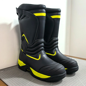 Botas de Bombero de Caña Larga con Suela de Goma Antideslizante, Impermeables, con Puntera Protectora, de Cuero Vacuno Reflectante para Hombre - Product Image 5