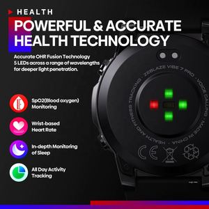 Reloj Inteligente con Pantalla AMOLED de 1.43'' Siempre Encendida, Monitor de Frecuencia Cardíaca y Oxígeno en Sangre, Llamadas por Bluetooth, Zeblaze Vibe <span class=keywords><strong>7</strong></span> <span class=keywords><strong>Pro</strong></span> - Product Image 3