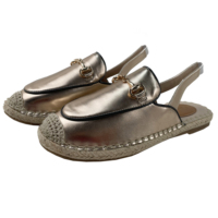 Espadrilles élégantes à logo personnalisé en vente en gros, sandales d'extérieur à la mode, chaussures décontractées à bride arrière 2025 en toile
