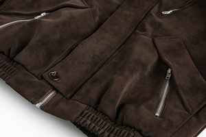 <span class=keywords><strong>Veste</strong></span> de travail rétro américaine marron foncé pour hommes et femmes, nouveau design d'automne, manteau <span class=keywords><strong>Harrington</strong></span> polyvalent à col montant - Product Image 6