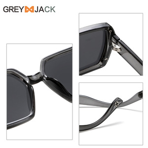 Lunettes de soleil polarisées carrées pour femmes Grey Jack, monture TR90, protection UV400, noires, tendance et élégantes - Product Image 1