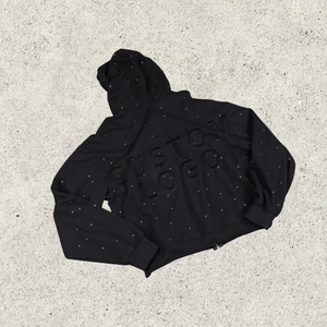 Sweat-shirt à capuche d'hiver à motif de lettres brodées en éponge pour hommes - Product Image 2