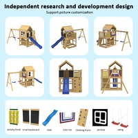 Ensemble de jeux d'extérieur amusants pour enfants, équipement de terrain de jeu de jardin, ensemble de balançoire et de toboggan en bois d'extérieur