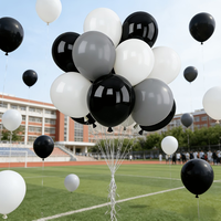 Kit d'arche de guirlande de ballons en latex noir, blanc et gris de 10 pouces pour la remise des diplômes, les anniversaires, les mariages, les baby showers, les décorations de fête