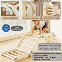 Kinder-Klettergerüst für Dreieck-Set Faltbares Indoor-Turngerät (Grau) |   Montessori Klettergerüst für Kleinkinder Wandtreppe Sicher