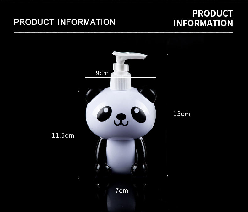 Hot Cartoon Frog Shaped Children's Shower Gel Bottle Shampoo Bottle PVC Panda Shaped Plastic Animal Lotion Bottle.