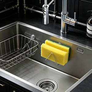 304 Stainless Steel Sponge <b>Rack</b> Magnetic No Drill Required Kitchen Sink Storage <b>Rack</b> For Cleaning Sponges And <b>Cloths</b> - Product Image 1