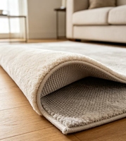 Handgefertigter Woll-/Seidenteppich im Modernen Design für den Wohnbereich, Dicker Flauschiger Teppich für das Wohnzimmer