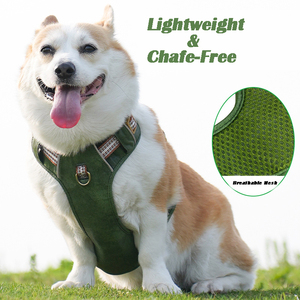 Besar kecil Retro kulit tali kekang anjing reflektif antikeluar rompi <span class=keywords><strong>Harness</strong></span> tali nilon tidak ada tarik untuk nyaman berjalan - Product Image 3
