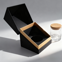 Boîtes en papier rigide haut de gamme avec insert, conçues sur mesure pour bougies parfumées d'aromathérapie, emballage de Noël, cadeau artisanal