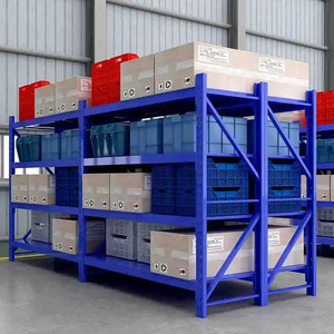 Étagère d'entrepôt en acier léger à 4 niveaux, réglable, pour stockage industriel, capacité de 300 kg, sans boulons - Product Image 6
