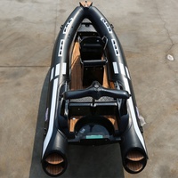 Bateau HAOHAI, yacht de luxe 8 places RIB580B avec coque en fibre de carbone CE 5,8 m/19 pieds, moteur hors-bord en aluminium pour la pêche et les loisirs