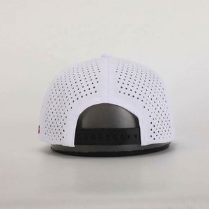 หมวกแก๊ปปักโลโก้แบบกำหนดเอง OEM ปีกแบน ผ้าแคนวาส โพลีเอสเตอร์ เจาะรูด้วยเลเซอร์ แบบ Snapback 7 แผง ขายส่ง คุณภาพสูง แฟชั่น - Product Image 5