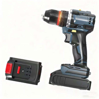 Perceuse à percussion sans fil 21V, visseuse sans balais, perceuse à main rechargeable, kit d'outils électriques pour usage domestique et industriel