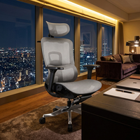 Chaise ergonomique pivotante à réglage de hauteur avec accoudoirs en aluminium 4D et revêtement PU pour le bureau à domicile