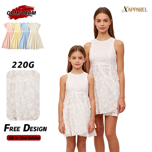 Vestido Midi Mini de Encaje con Volantes y Cintura Imperio, Estilo Hada, Hecho a Medida por A&J para Hermanas, Primavera Verano 2026 - Product Image 1