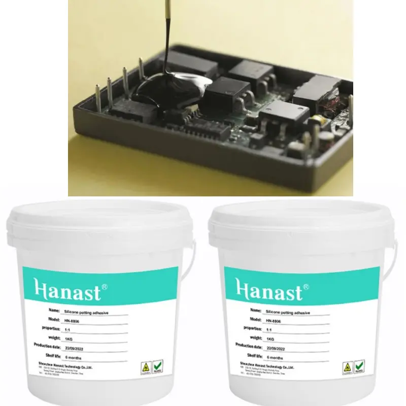 Hanast-Compuesto para macetas electrónicas de dos componentes para potencia LED PCB CPU, sellador adhesivo de silicona líquida, sellador de silicona, dos componentes