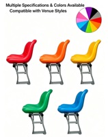 Chaise de tribune extérieure en HDPE avec pieds en aluminium moulé, anti-UV, imperméable, sièges de tribune, couleur personnalisée, logo OEM, arène sportive