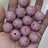 Perles fantaisie de haute qualité en forme de boule disco, perles en argile polymère de 20 mm, perles en strass de 20 mm pour la fabrication de stylos et de bijoux en gros