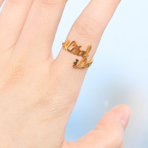 Stainless Steel 18k Gold Plated Custom <strong>Name</strong> <strong>Ring</strong> <strong>Personalised</strong> Jewelry Women Finger <strong>Ring</strong> Two <strong>Names</strong> Couple Friendship Accessory - Product Image 2