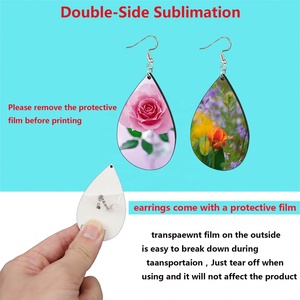 Boucles d'oreilles à sublimation Boucles d'oreilles en bois vierges Chemises Revêtement protecteur double face Boucles d'oreilles à sublimation vierge boisée Mdf - Product Image 2