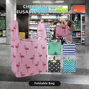 Cheap Portable Large Thick <b>Reusable</b> Custom Foldable Long Letter Pattern Shopping <b>Bag</b> Wholesale Price Sustainable RPET LEMEI - Product Image 2