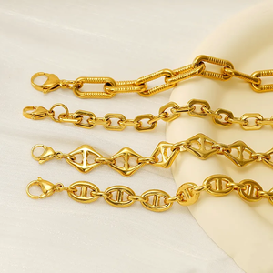 Simple Style Geometric <b>Solid</b> Color 304 Stainless Steel 18K <b>Gold</b> Plated Bracelets in Bulk - Product Image 5