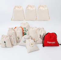 Pochette pour cordon de tirage en gros bon marché toile de coton naturel sac à cordon anti-poussière promotionnel personnalisé Pack sac avec logo