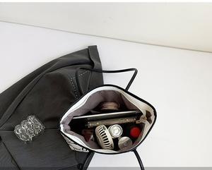 <span class=keywords><strong>Sac</strong></span> <span class=keywords><strong>Cabas</strong></span> en Cuir PU Nouvelle Tendance 2025 pour <span class=keywords><strong>Femme</strong></span>, Grande Capacité avec Pendentif, Fermeture Éclair, Portable, Style Nouveauté, Couleur Unie - Product Image 6