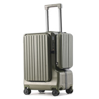 Valise cabine 20 pouces à double ouverture frontale, coque rigide en PC avec serrure TSA, port USB et support téléphone