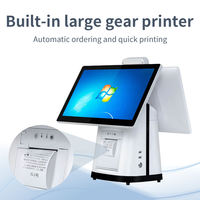 Terminal de point de vente professionnel tout-en-un Leiling à double écran tactile 15,6 pouces Full HD avec caméra intégrée, scanner, Intel I5