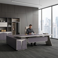 Bureau de direction moderne et minimaliste en MDF E1 avec serrure à code, ignifuge, design modulaire - Vente en gros directe usine pour bureaux commerciaux