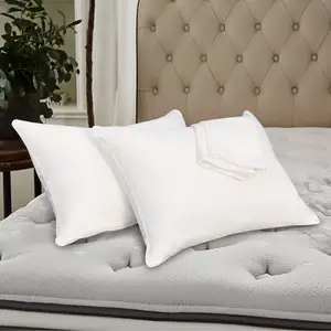 Precoco fronhas personalizadas com zíper, capas de travesseiro brancas do tamanho padrão 100% algodão branco com fronha escondida