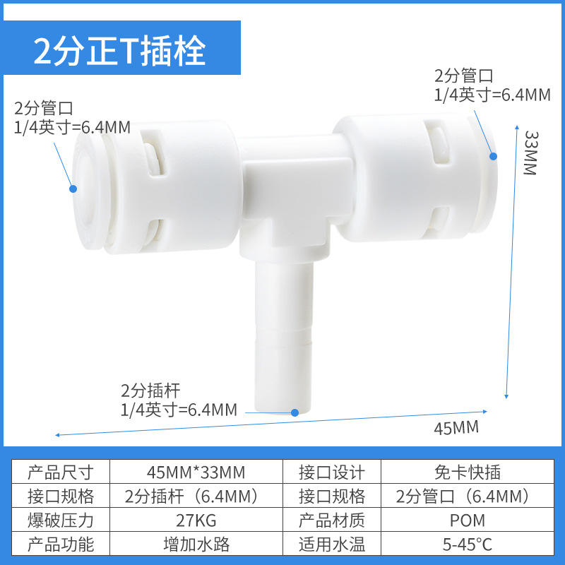Boulon en T à 2 points, tige centrale à 2 points