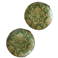 Assiette de présentation en métal de couleur verte gravée au design floral Assiette de service alimentaire Assiette de mariage Restauration et restaurant