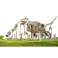 SageDelightRides Équipement de jeu extérieur commercial, Toboggan dinosaure pour enfants en acier galvanisé et LLDPE, pour écoles, parcs et communautés, OEM
