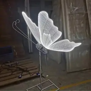 Wedding Lights 3D Butterflies Decoration Moving Wings Romantic Road Load Walkway Led Floor Lamp for Party Wedding Props Event