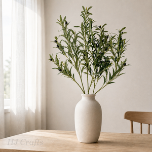 <span class=keywords><strong>Tige</strong></span> de verdure artificielle de luxe écologique, longue, vert olive, 95 cm, avec olives noires, pour arrangements floraux, vases de maison et tables de cérémonie - Product Image 4
