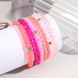 สร้อยข้อมือลูกปัดดินโพลิเมอร์หลากสี ชุด 6 ชิ้น สไตล์โบฮีเมียน เครื่องประดับแฟชั่นสำหรับทุกเพศ ฤดูร้อน 2023 ผลิตจากเมืองอี้หวู่ - Product Image 2