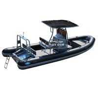 Bateau de patrouille de luxe CE 20ft 6m nervure 600 canapé bateau gonflable mantaray bateau gonflable