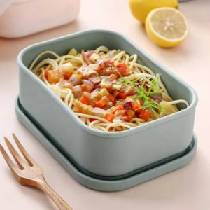 Household Rectangle Food Grade Silicone <b>Kids</b> Snack Fruit Containers Microwave Safety Bento <b>Lunch</b> <b>Box</b> With Silicone Lid - Product Image 2