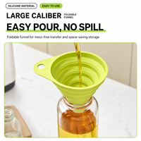 Entonnoir de cuisine en silicone pliable antidérapant, compatible lave-vaisselle, pour verser l'huile et les liquides, facile à nettoyer, idéal pour le vin