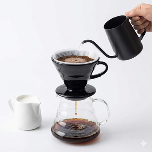Filtro per Caffè in Ceramica, Portafiltro Manuale a Spirale Scanalato, Macchina per Caffè a Goccia Manuale Misura 02 per Baristi Casalinghi - Product Image 3