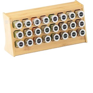 Wooden Spice Rack Desktop Organizer 12+ Compartments Solid Wood Multi Tier <b>Storage</b> <b>Tray</b> for Kitchen Spices Essential Oils - Product Image 1